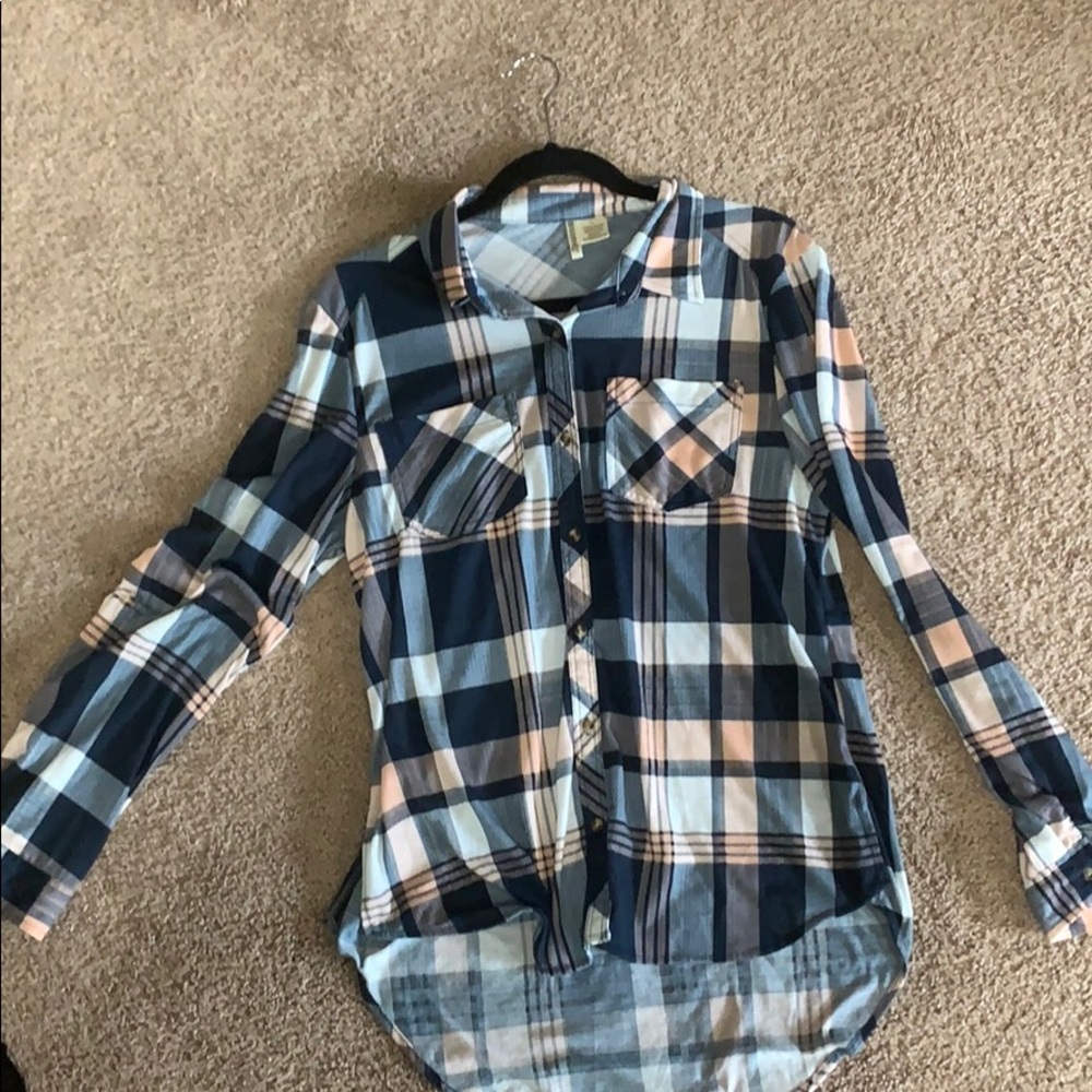 Plaid button down shirt